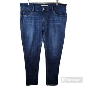 Levi's Boyfriend Jeans Women 32 Dark Wash Blue Relaxed Fit Stretch Denim